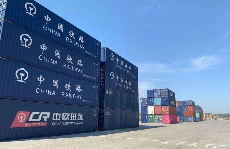 中国到中欧的铁路货运集装箱