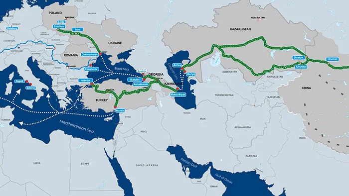 阿塞拜疆和欧洲与亚洲之间的中间运输走廊具有很大货运潜力