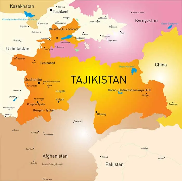 塔吉克斯坦地图