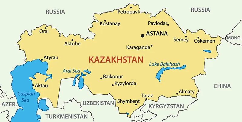 哈萨克斯坦境内只有不到1%的货物运输量是通过中间走廊运输的